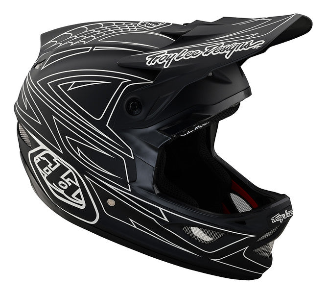 giant spider on wall motorcycle helmet Troy Lee Designs D3 Fiberlite Full Face Helmet - Spider Stripe