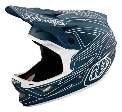 Troy Lee Designs D3 Fiberlite Full Face Helmet - Spider Stripe - Blue