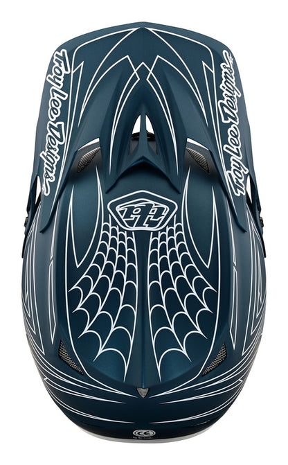 Troy Lee Designs D3 Fiberlite Full Face Helmet - Spider Stripe - Blue