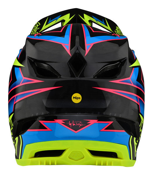 Troy Lee Designs D4 Carbon Full Face Helmet - MIPS - Volt - Black-Flo Yellow - 2023