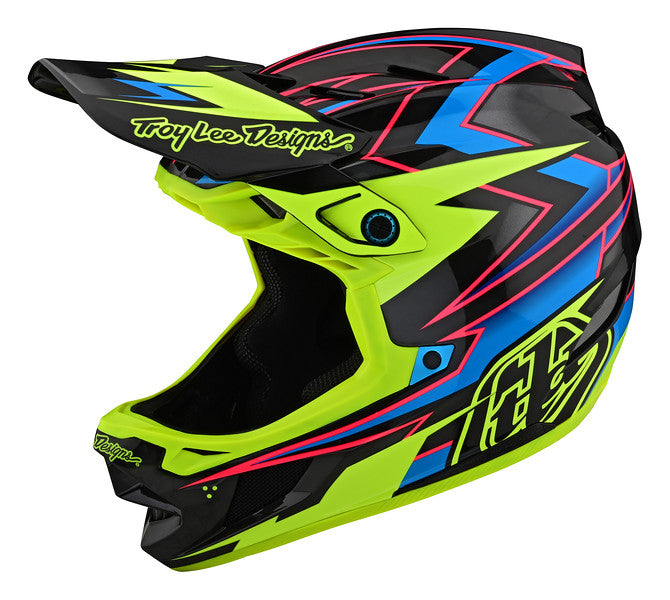 Troy Lee Designs D4 Carbon Full Face Helmet - MIPS - Volt - Black-Flo Yellow - 2022 Black - Flo Yellow X-Small 