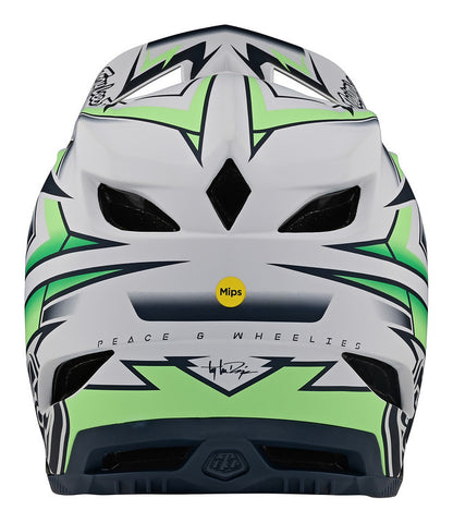 Troy Lee Designs D4 Composite Full Face Helmet - MIPS - Volt - White - 2023