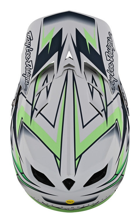 Troy Lee Designs D4 Composite Full Face Helmet - MIPS - Volt - White - 2023