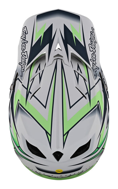 Troy Lee Designs D4 Composite Full Face Helmet - MIPS - Volt - White - 2023