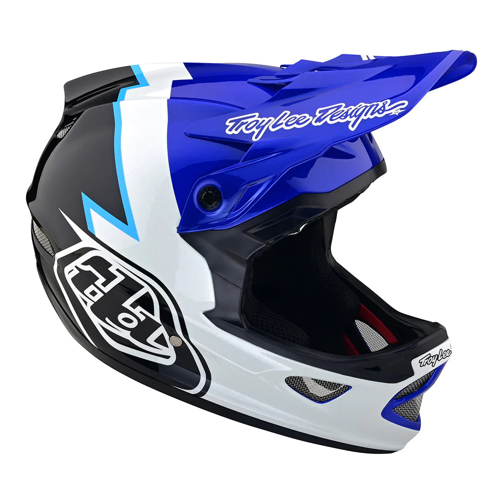 Troy Lee Designs D3 Fiberlite Full Face Helmet No MIPS - Volt - Blue - 2023