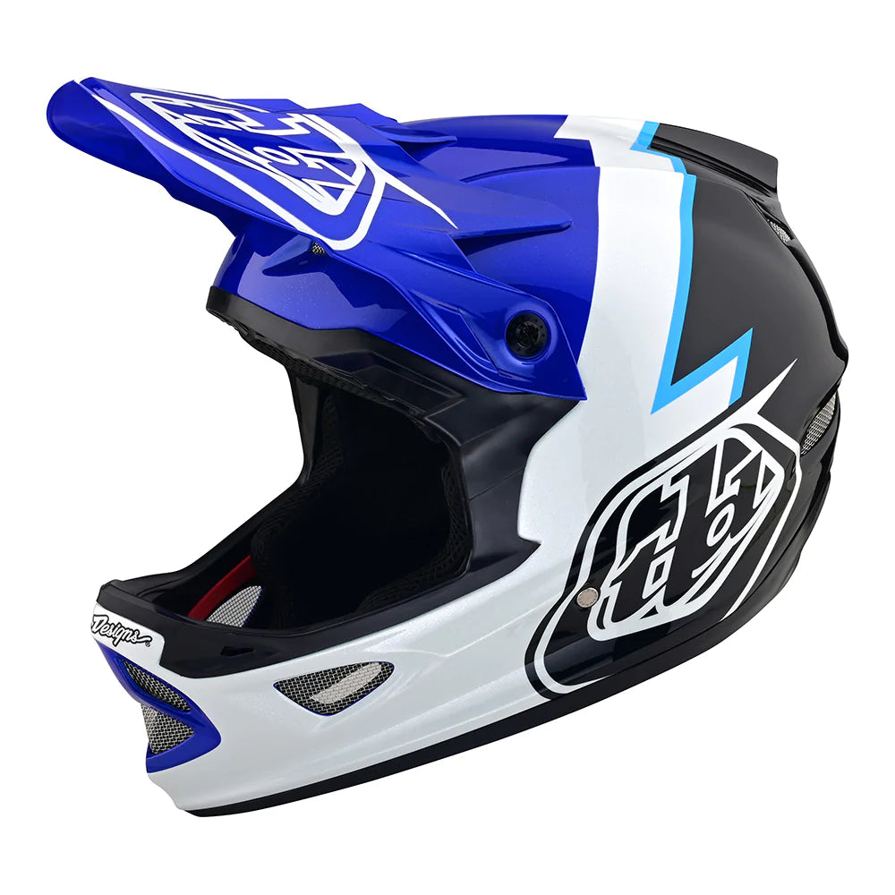 Troy Lee Designs D3 Fiberlite Full Face Helmet No MIPS - Volt - Blue - 2023