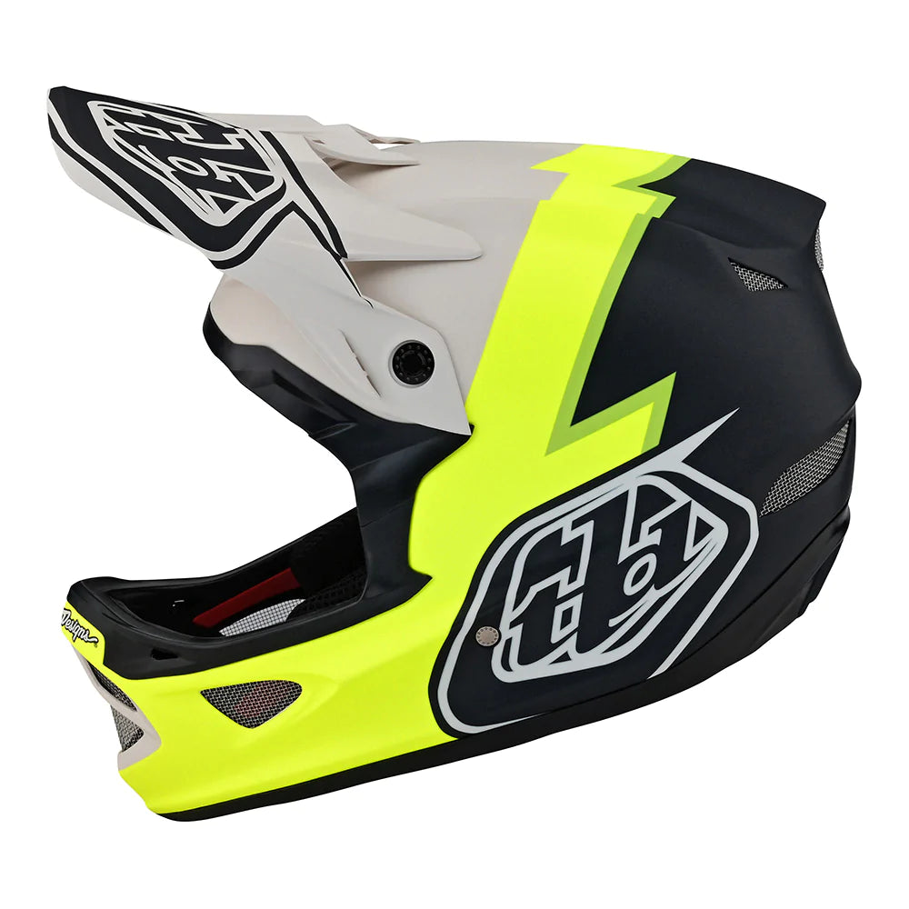 Troy Lee Designs D3 Fiberlite Full Face Helmet No MIPS - Volt - Flo Yellow - 2023