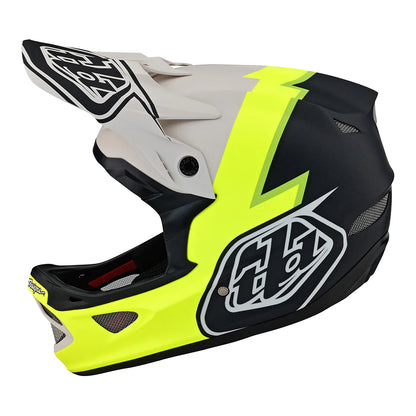 Troy Lee Designs D3 Fiberlite Full Face Helmet No MIPS - Volt - Flo Yellow - 2023