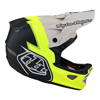 Troy Lee Designs D3 Fiberlite Full Face Helmet No MIPS - Volt - Flo Yellow - 2023