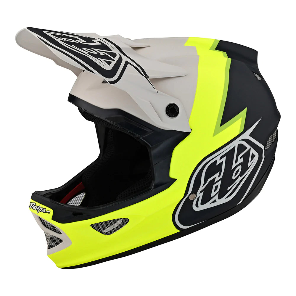 Troy Lee Designs D3 Fiberlite Full Face Helmet No MIPS - Volt - Flo Yellow - 2023