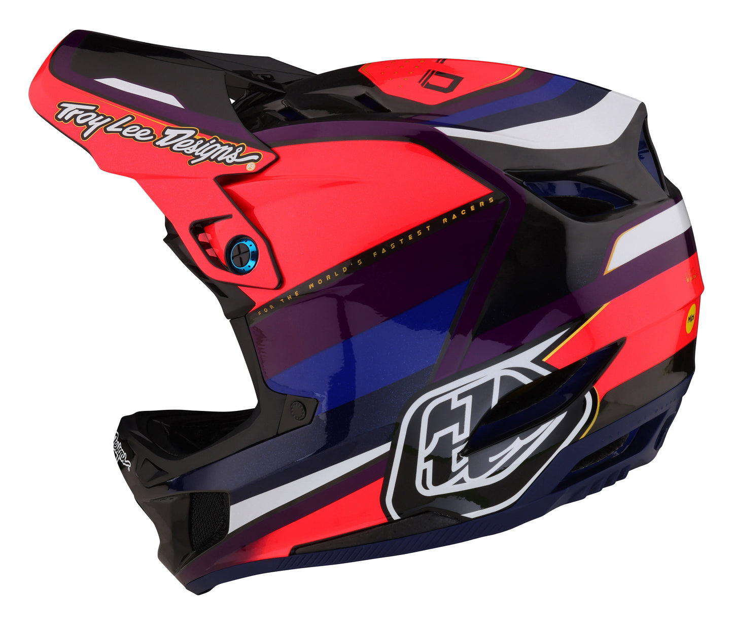 Troy Lee Designs D4 Carbon Full Face Helmet with MIPS - Reverb - Pink-Purple - 2023