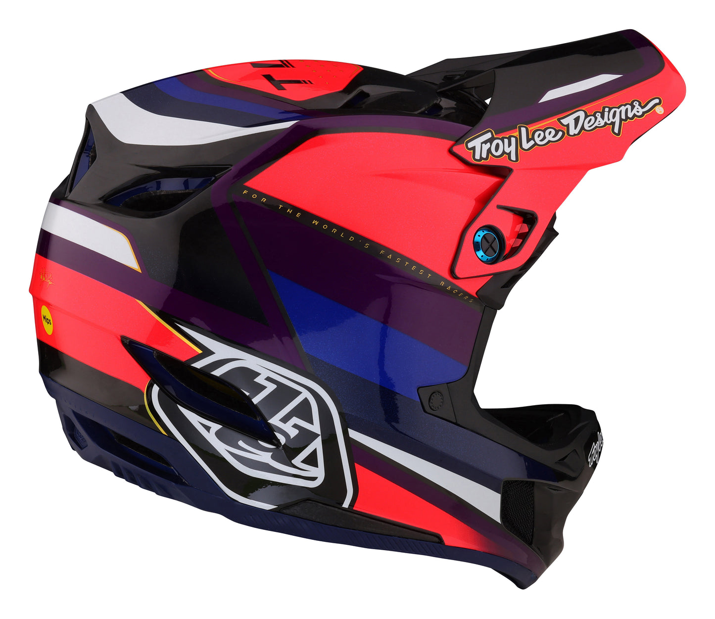 Troy Lee Designs D4 Carbon Full Face Helmet with MIPS - Reverb - Pink-Purple - 2023