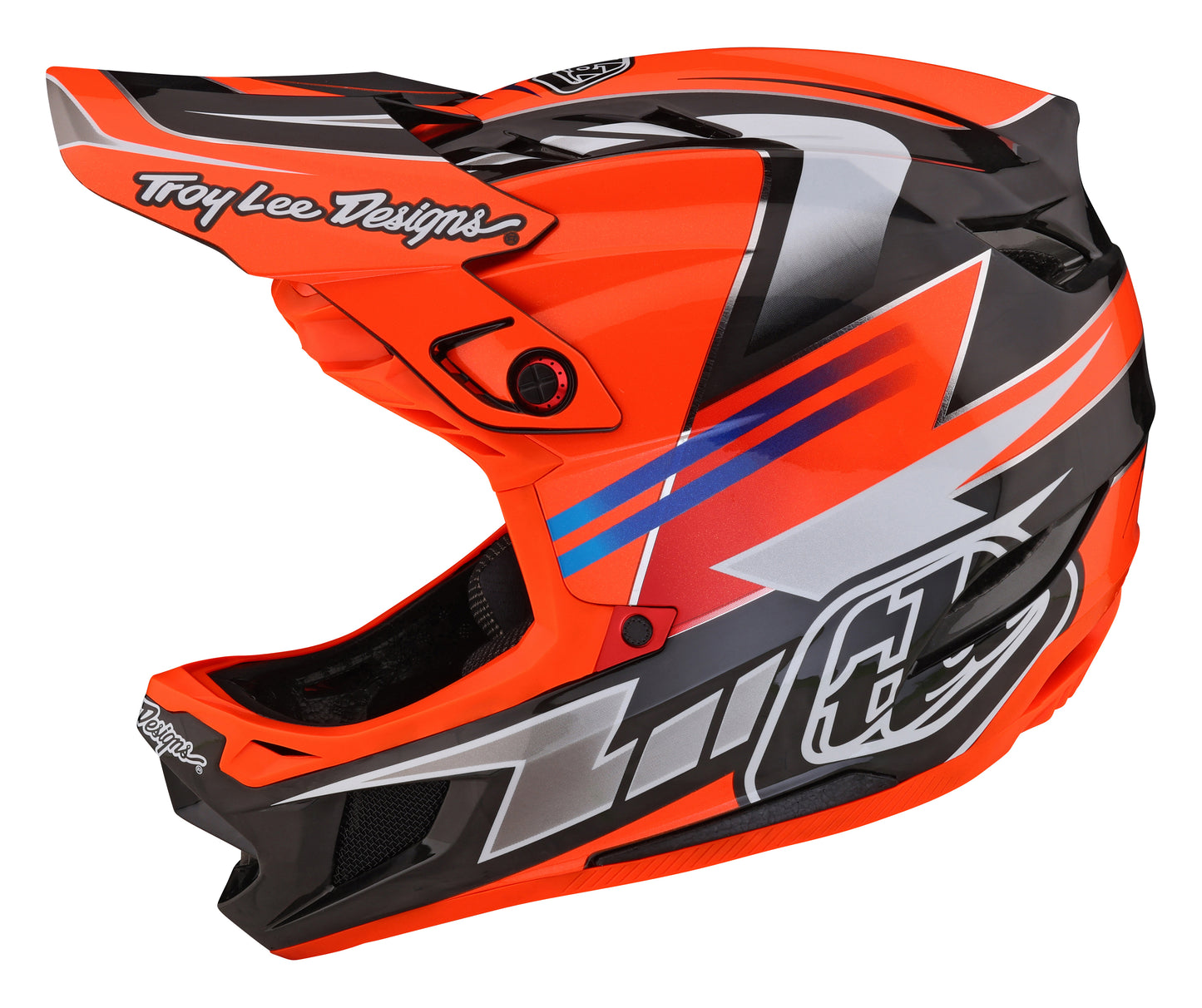 Troy Lee Designs D4 Carbon Full Face Helmet with MIPS - Saber - Red