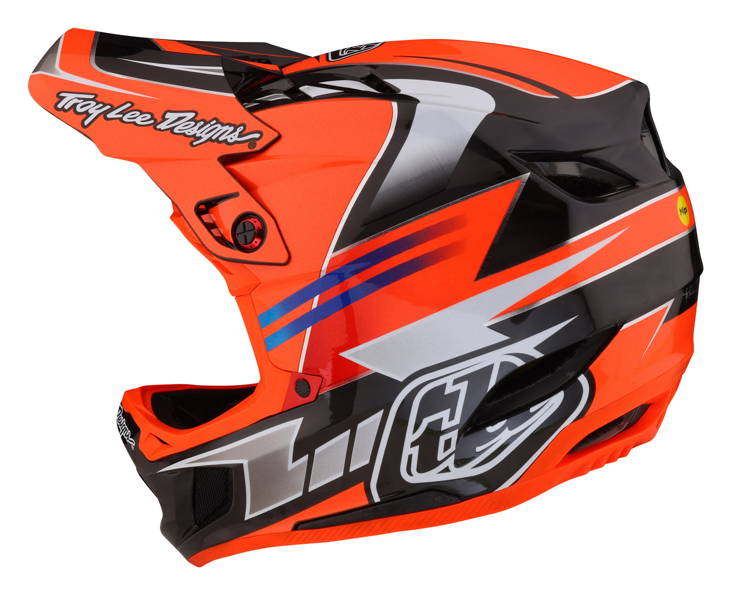 Troy Lee Designs D4 Carbon Full Face Helmet with MIPS - Saber - Red