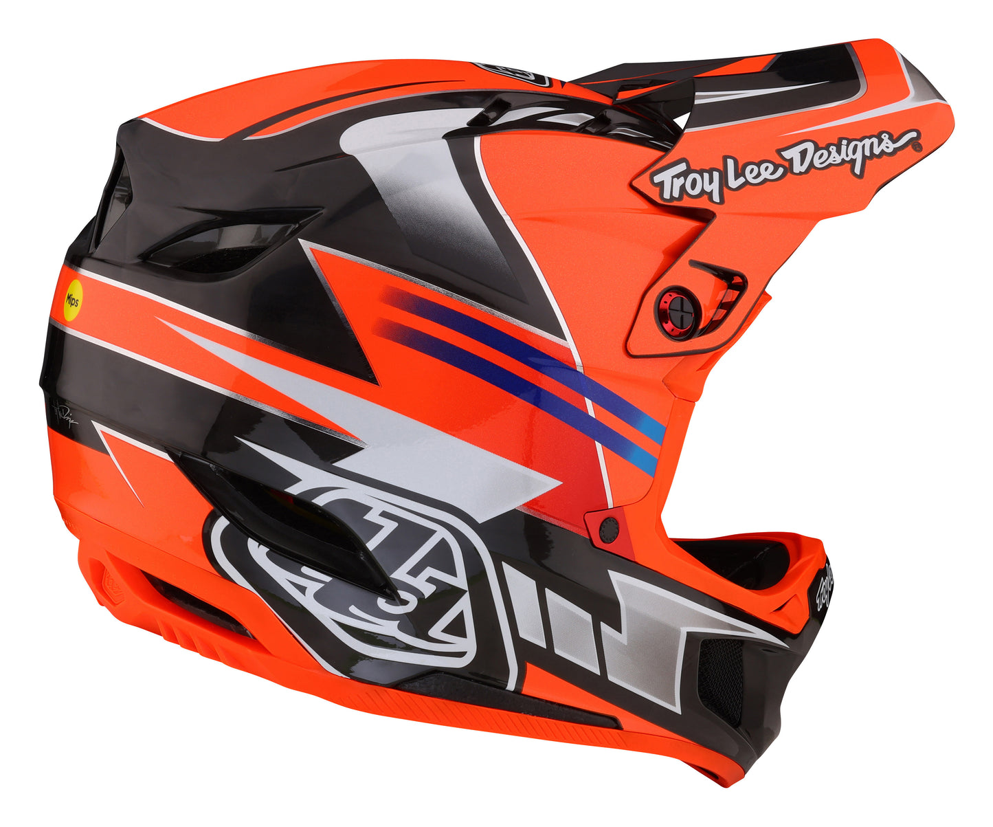 Troy Lee Designs D4 Carbon Full Face Helmet with MIPS - Saber - Red