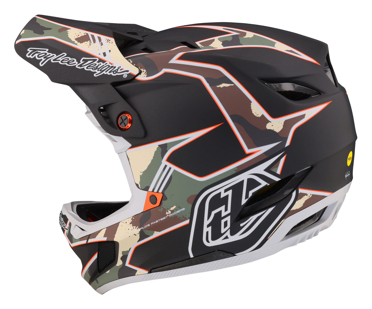 Troy Lee Designs D4 Composite Full Face Helmet with MIPS - Matrix Camo - Army Green - 2023