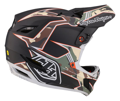 Troy Lee Designs D4 Composite Full Face Helmet with MIPS - Matrix Camo - Army Green - 2023