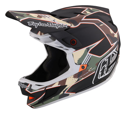 Troy Lee Designs D4 Composite Full Face Helmet with MIPS - Matrix Camo - Army Green - 2023