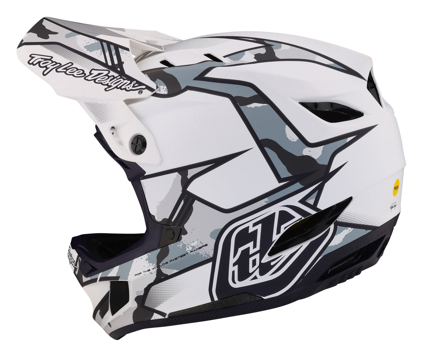 Troy Lee Designs D4 Composite Full Face Helmet with MIPS - Matrix Camo - White - 2023