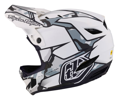 Troy Lee Designs D4 Composite Full Face Helmet with MIPS - Matrix Camo - White - 2023