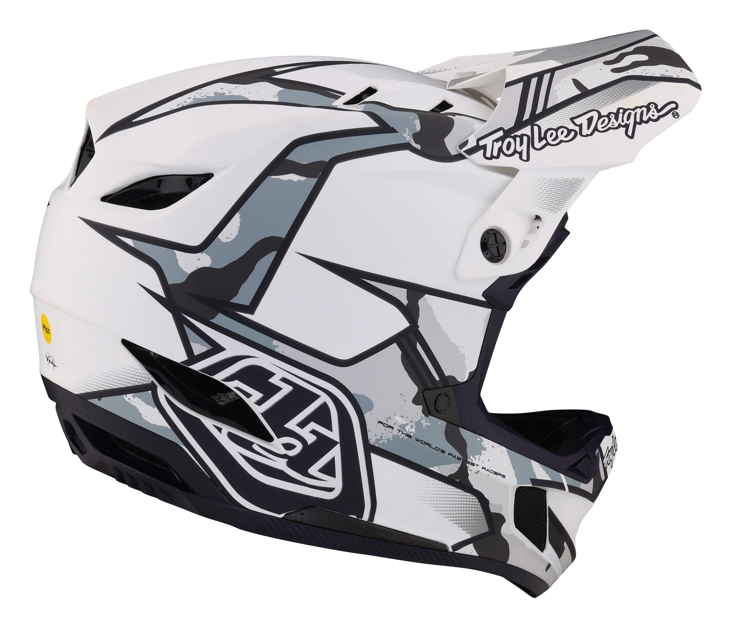 Troy Lee Designs D4 Composite Full Face Helmet with MIPS - Matrix Camo - White - 2023