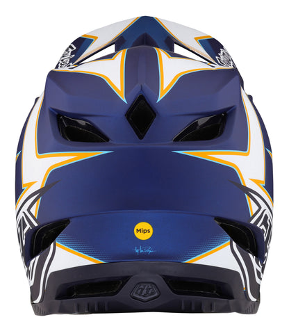 Troy Lee Designs D4 Composite Full Face Helmet with MIPS - Matrix - Blue - 2023