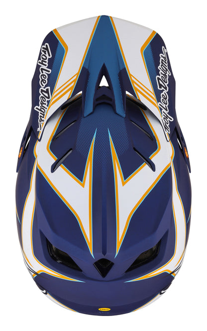 Troy Lee Designs D4 Composite Full Face Helmet with MIPS - Matrix - Blue - 2023