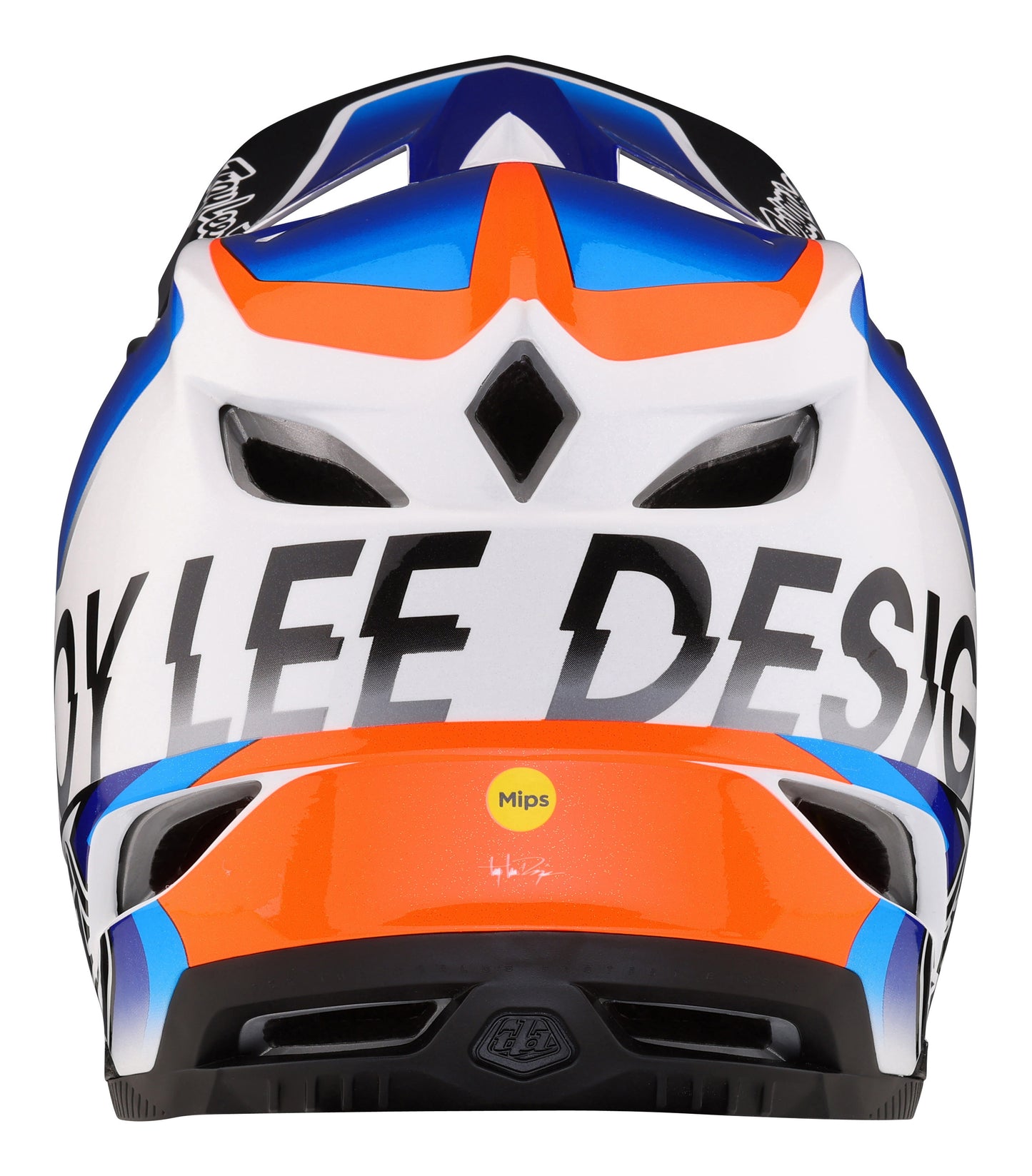 Troy Lee Designs D4 Composite Full Face Helmet with MIPS - Qualifier - White-Blue - 2023