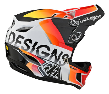 Troy Lee Designs D4 Composite Full Face Helmet with MIPS - Qualifier - White-Orange - 2023