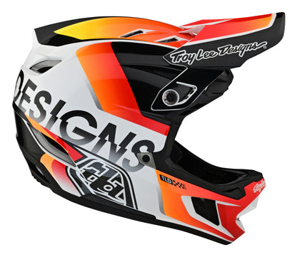 Troy Lee Designs D4 Composite Full Face Helmet with MIPS - Qualifier - White-Orange - 2023