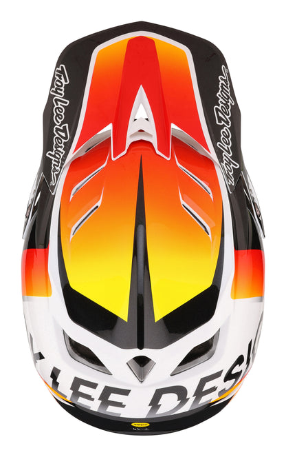 Troy Lee Designs D4 Composite Full Face Helmet with MIPS - Qualifier - White-Orange - 2023