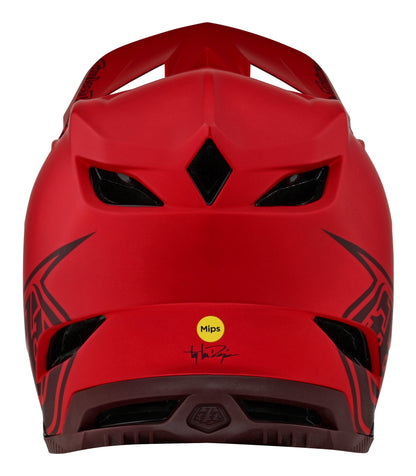 Troy Lee Designs D4 Composite Full Face Helmet with MIPS - Stealth - Red - 2023