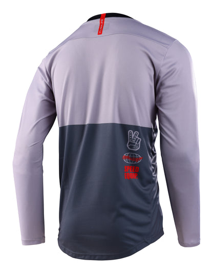 Troy Lee Designs Flowline Long Sleeve MTB Jersey - Scripter - Charcoal - 2023