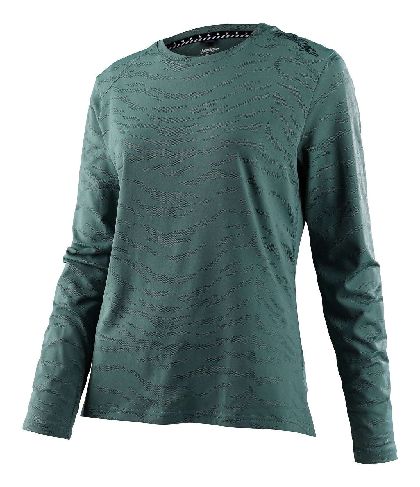 Troy Lee Designs Lilium Long Sleeve MTB Jersey - Womens - Tiger Jaquard - Steel Green