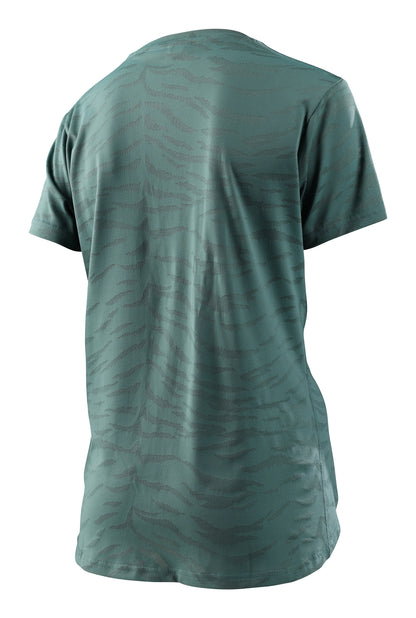 Troy Lee Designs Lilium Short Sleeve MTB Jersey - Womens - Tiger Jaquard - Steel Green