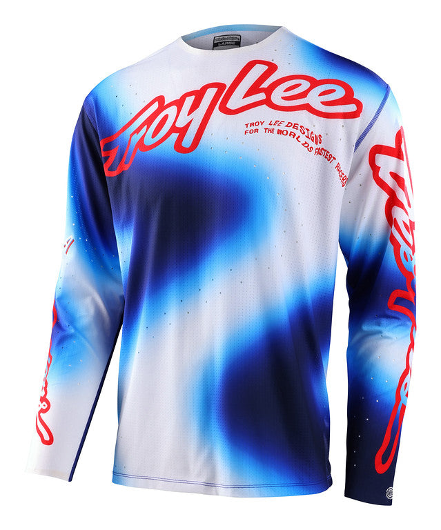 Troy Lee Designs Sprint Ultra Long Sleeve MTB Jersey - Lucid - White-Blue - 2023