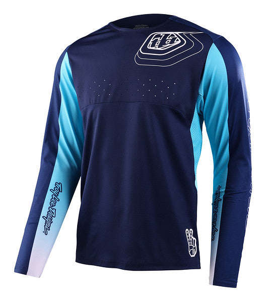 Troy Lee Designs Sprint Long Sleeve MTB Jersey - Richter - Navy - 2023
