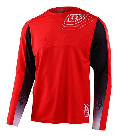 Troy Lee Designs Sprint Long Sleeve MTB Jersey - Richter - Race Red - 2023