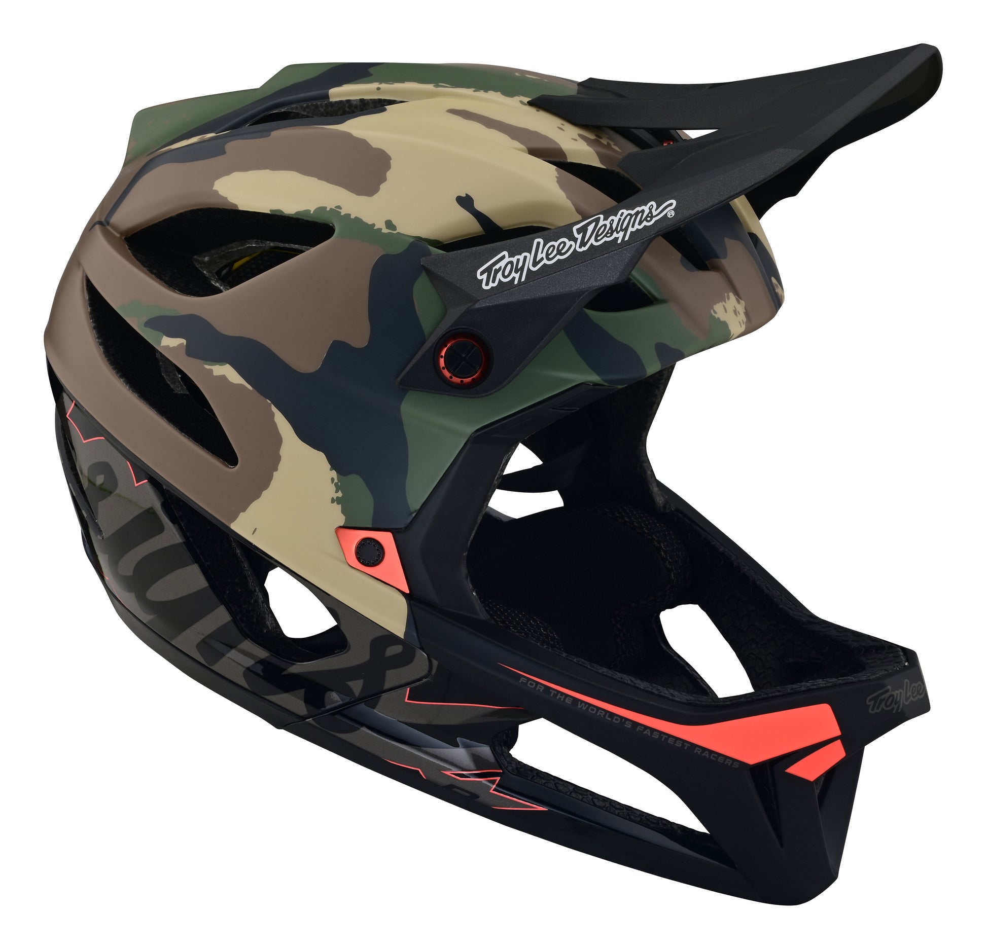 army camo bike helmet Troy Lee Designs Stage Full Face Helmet with MIPS - Signature Camo