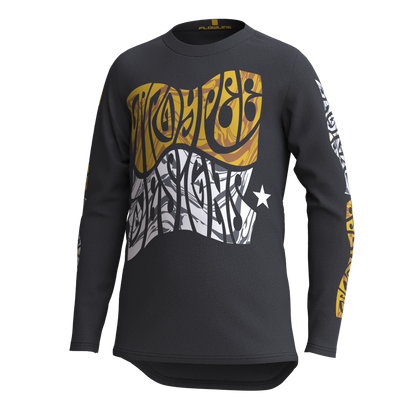 Troy Lee Designs Flowline Long Sleeve MTB Jersey - Tripper - Youth - Black - 2023