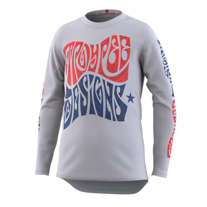 Troy Lee Designs Flowline Long Sleeve MTB Jersey - Tripper - Youth - Cement - 2023