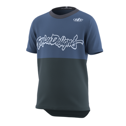 Troy Lee Designs Flowline Short Sleeve MTB Jersey - Scripter - Youth - Windward - 2023