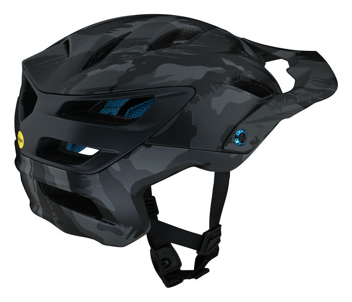 blue camo motorcycle helmet Troy Lee Designs A3 MIPS MTB Helmet