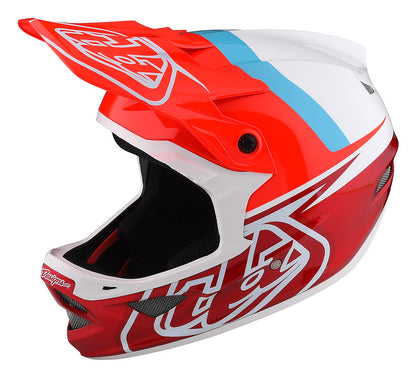 Troy Lee Designs D3 Fiberlite Full Face Helmet - Slant - Red Red X-Small 