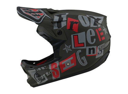 Troy Lee Designs D3 Fiberlite Full Face Helmet - Anarchy - Olive - 2021 Anarchy Olive X-Small 