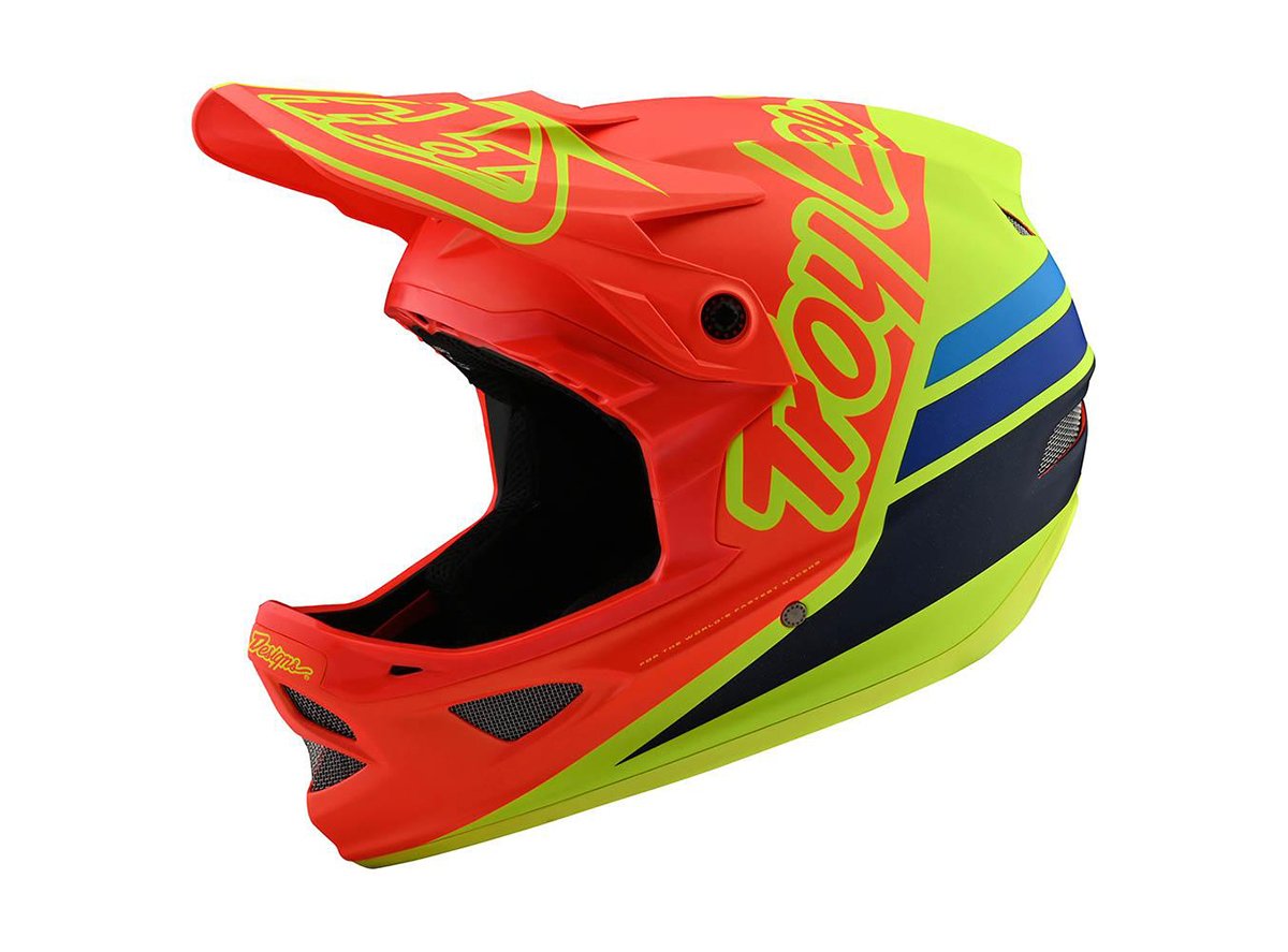 Troy Lee Designs D3 Fiberlite Full Face Helmet - Silhouette - Orange-Yellow - 2020 Orange - Yellow X-Small 