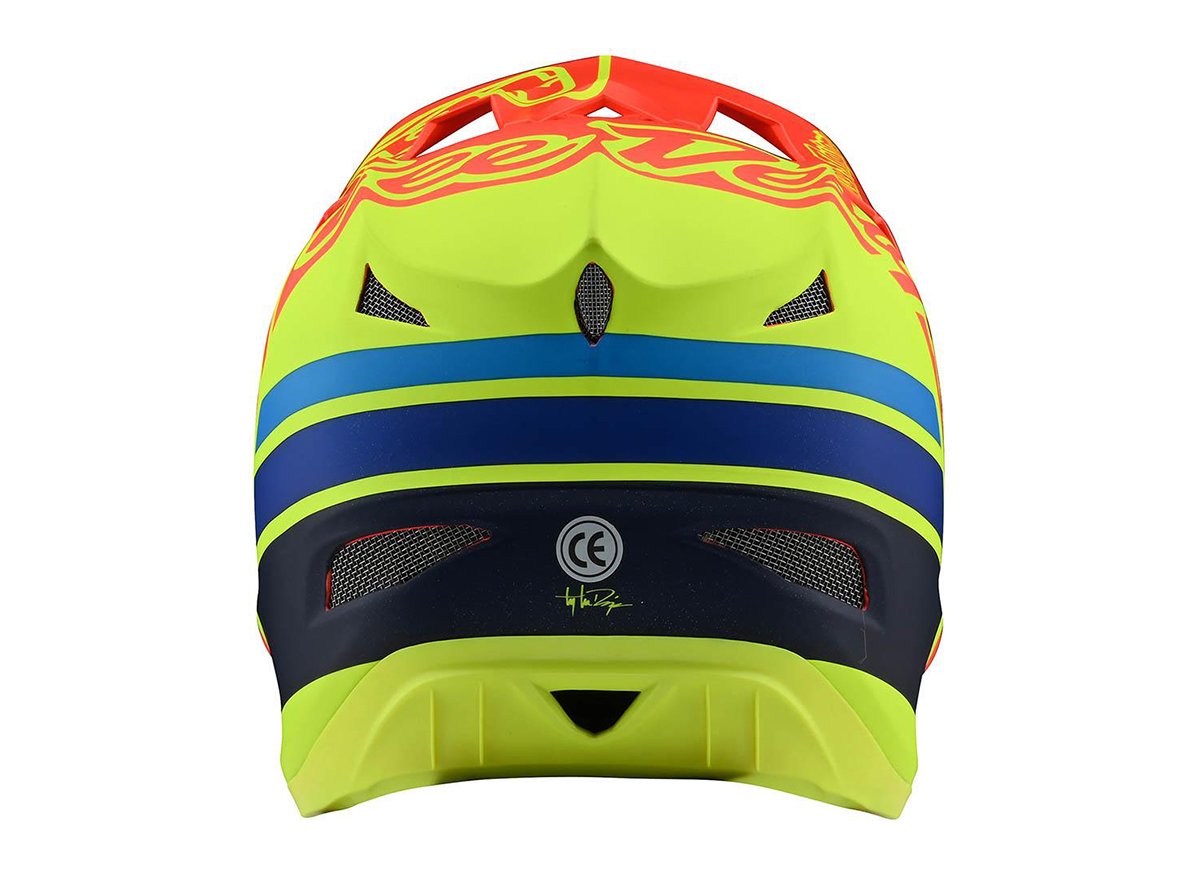 Troy Lee Designs D3 Fiberlite Full Face Helmet - Silhouette - Orange-Yellow - 2020