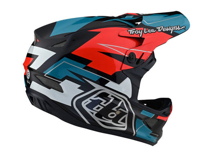 Troy Lee Designs D3 Fiberlite Full Face Helmet - Vertigo - Blue-Red - 2021