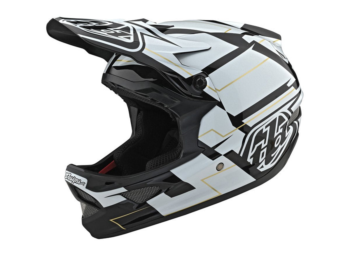 Troy Lee Designs D3 Fiberlite Full Face Helmet - Vertigo - Black-White - 2021 Vertigo Black - White X-Small 