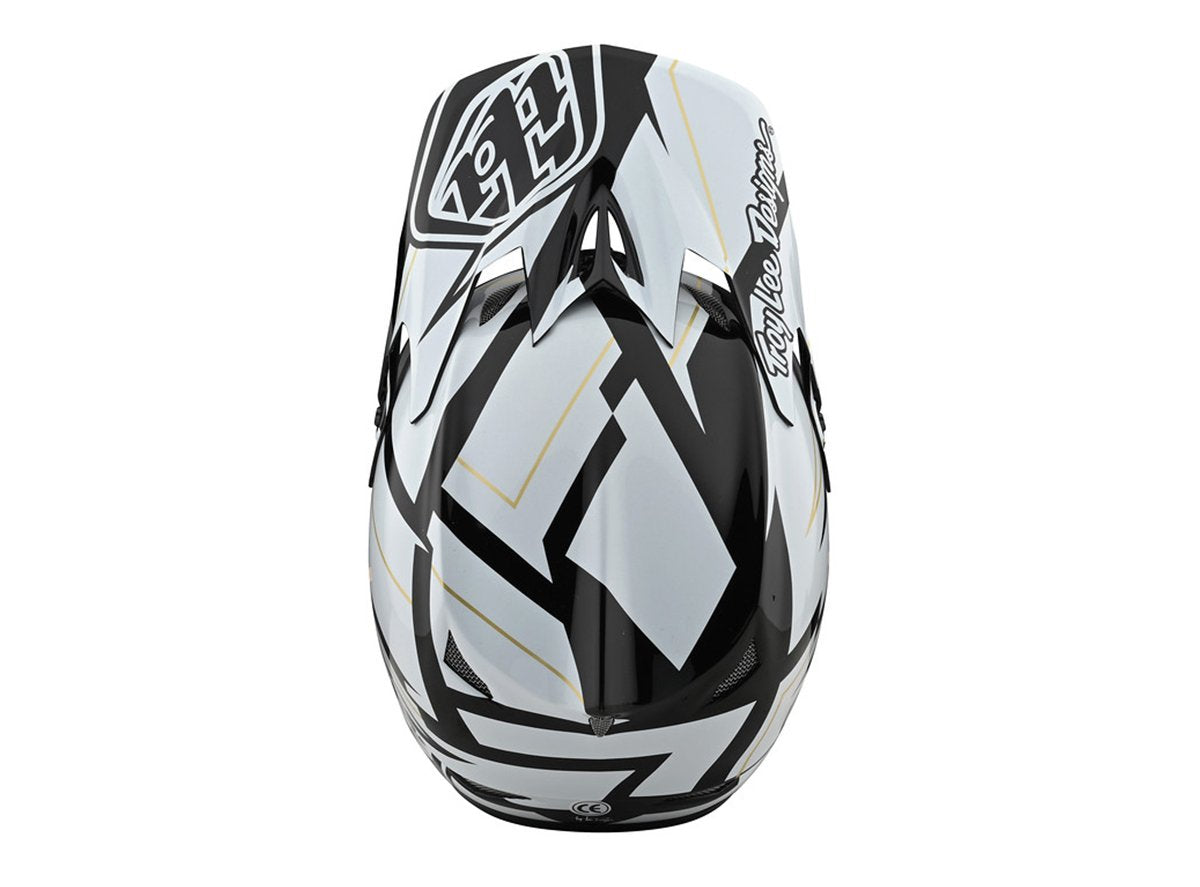 Troy Lee Designs D3 Fiberlite Full Face Helmet - Vertigo - Black-White - 2021